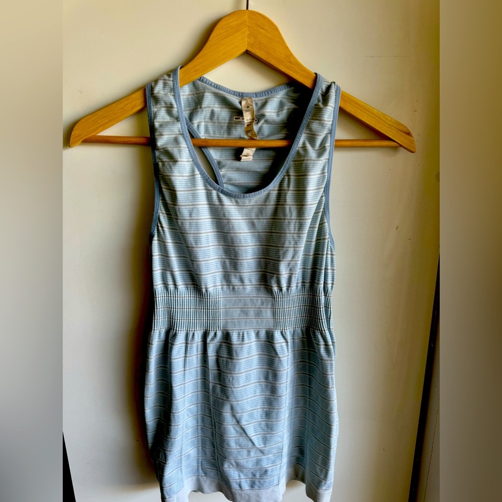 Lululemon Athletica Blue striped tank with silver sparkle